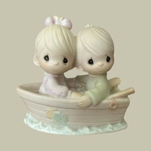 Precious Moments Friends Never Drift Apart 1990 Enesco Boat Figurine 522937